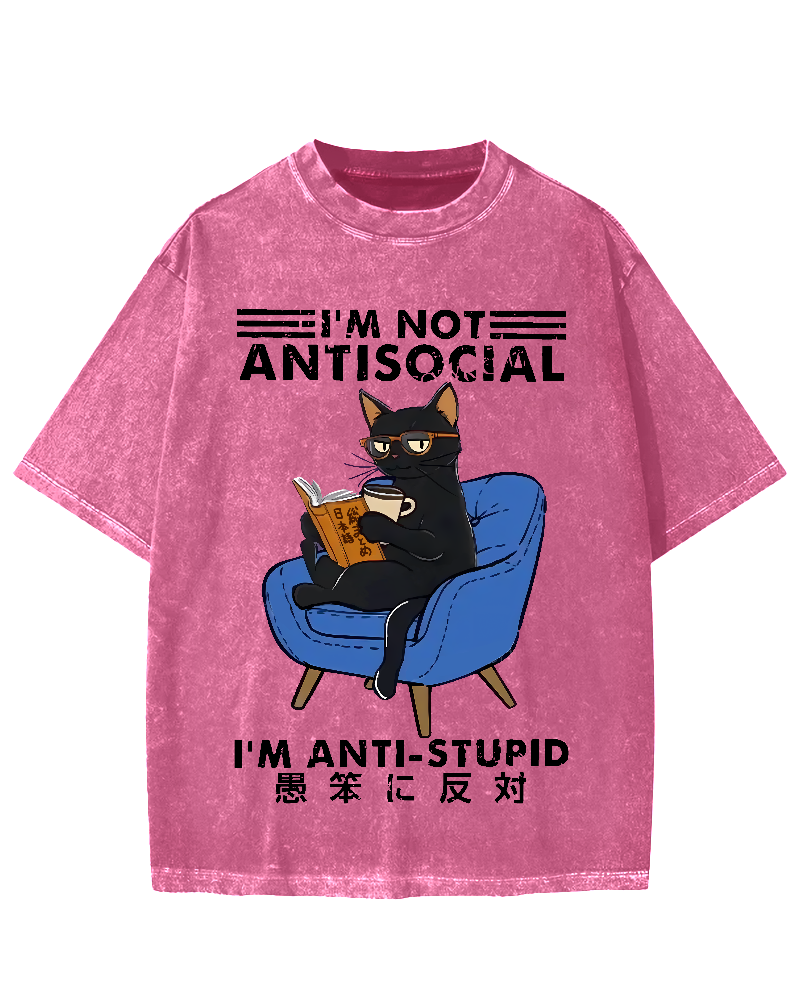 I'm Not Antisocial Vintage Washed T-shirt
