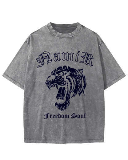 Japanese Tiger Vintage Washed T-shirt-Zazasy