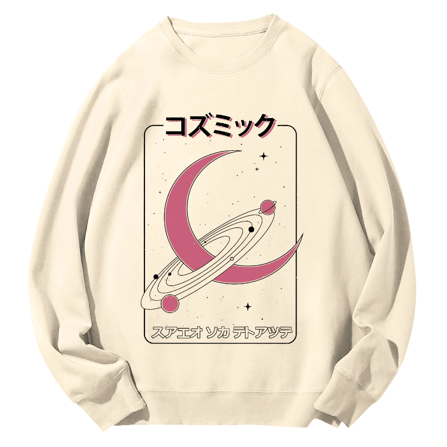 Fashion Planet Japanese Style Round Neck Sweatshirt-Zazasy