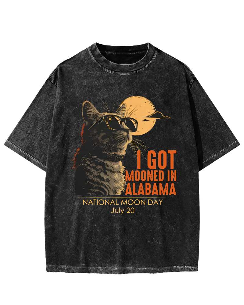I Got Moonde In Alabama Vintage Washed T-shirt-Zazasy
