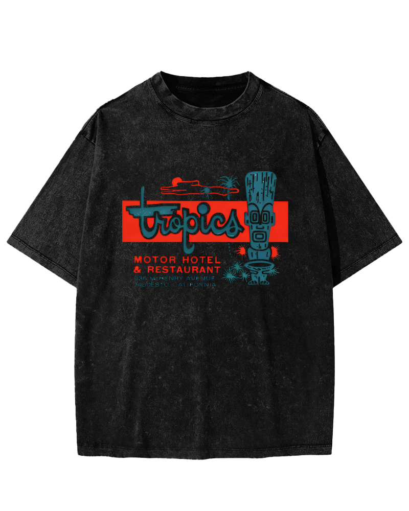 Retro Abstract Patterns Vintage Distressed T-shirt-Zazasy