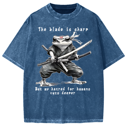 Attack Human Frog Ninja Vintage Washed T-shirt
