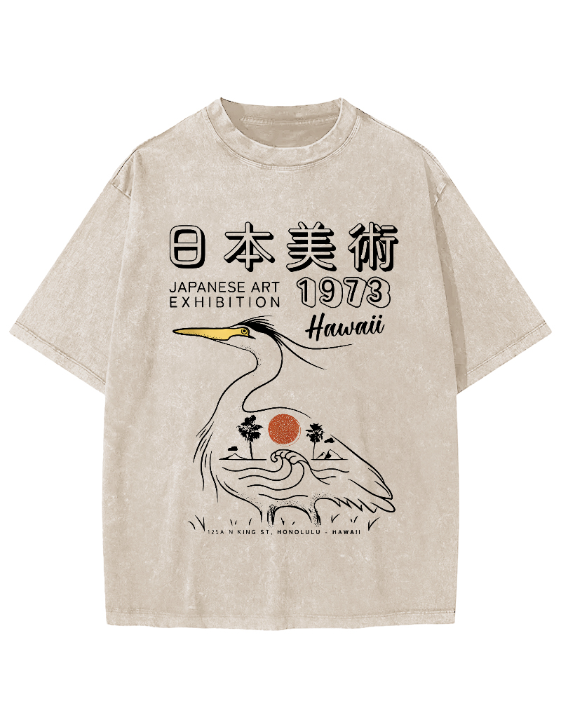 Japanese art Vintage Washed T-shirt-Zazasy
