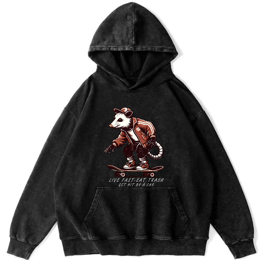 I like Skateboarding Vintage Distressed Hoodie-Zazasy