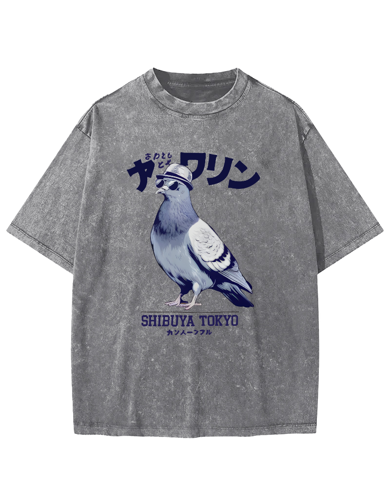 Shibuya pigeon Vintage Washed T-shirt