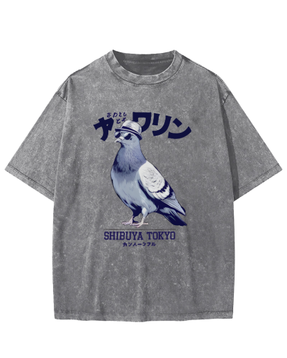 Shibuya pigeon Vintage Washed T-shirt