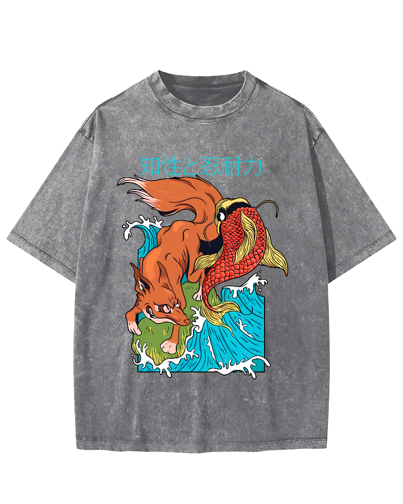 Intellectual Endurance Japanese Style Vintage Distressed T-shirt-Zazasy