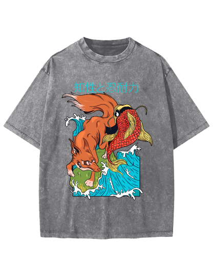 Intellectual Endurance Japanese Style Vintage Distressed T-shirt-Zazasy