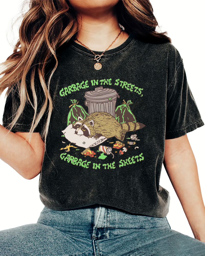 A raccoon That is Well Fed And Sleeping Vintage Distressed T-shirt-Zazasy