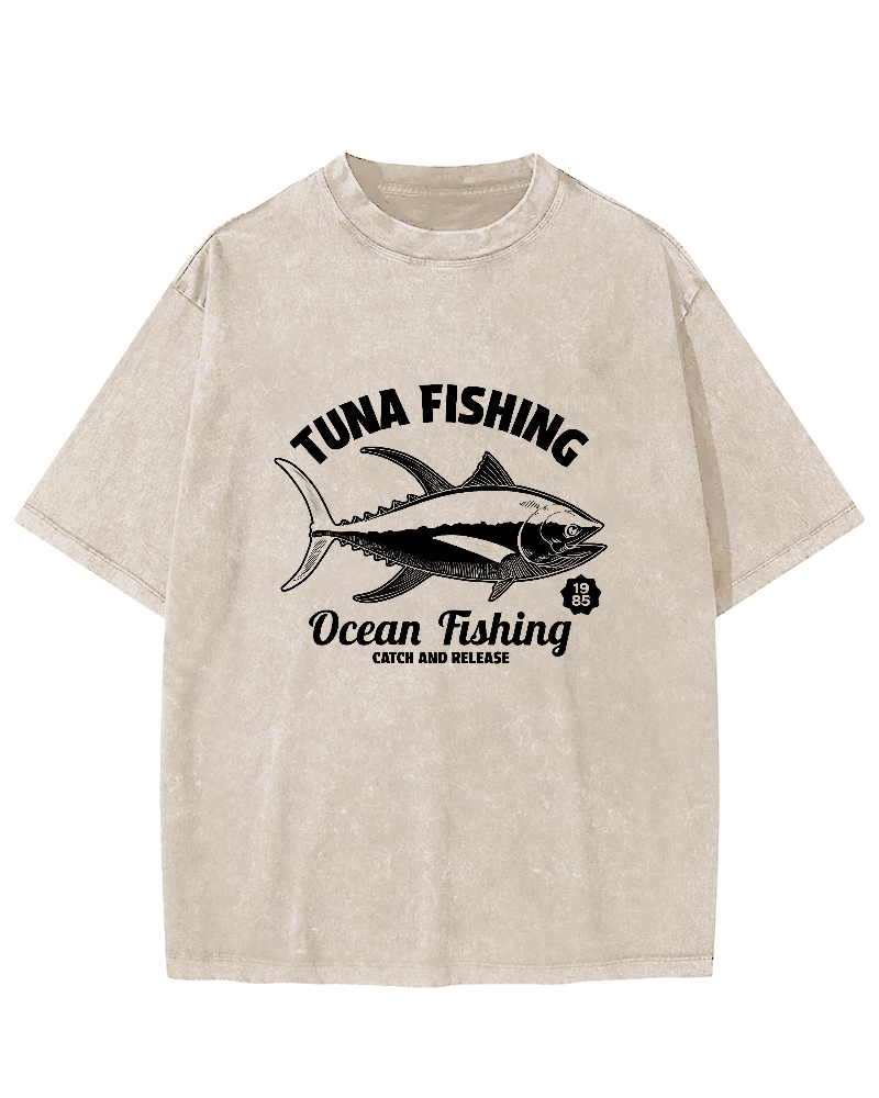 Tuna Japanese Washed T-shirt-Zazasy