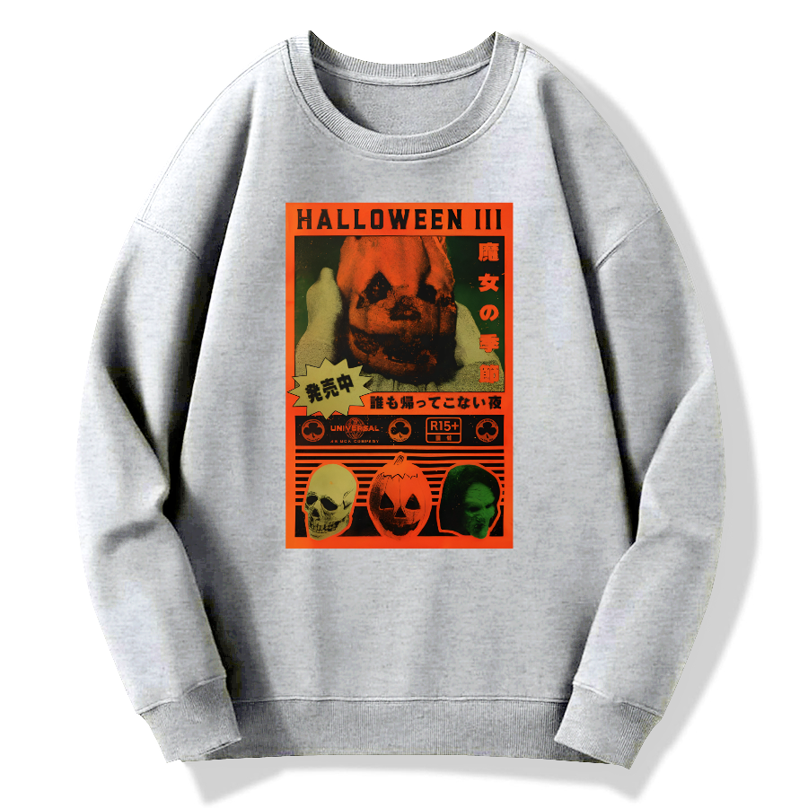 Halloween Retro Cotton Pullover Sweatshirt