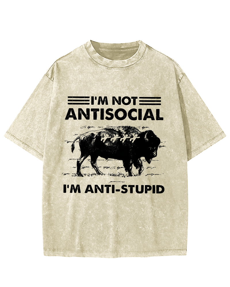 Funny Bison Vintage Distressed T-shirt-Zazasy