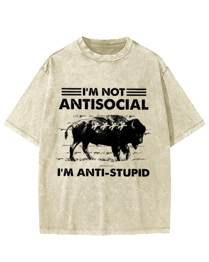 Funny Bison Vintage Distressed T-shirt-Zazasy