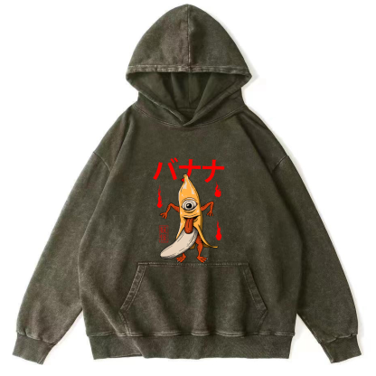 Banana Monster Japanese Vintage Distressed Hoodie-Zazasy
