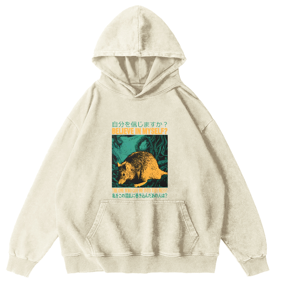 Japanese Style Mice That Forage Independently Vintage Distressed Hoodie-Zazasy