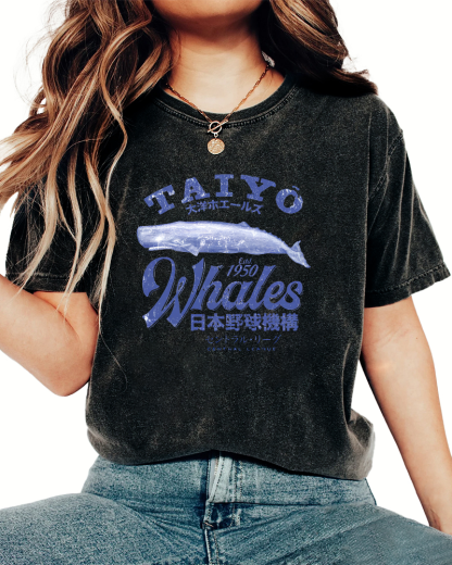 Japanese Ocean Fish Pattern Vintage Distressed T-shirt-Zazasy