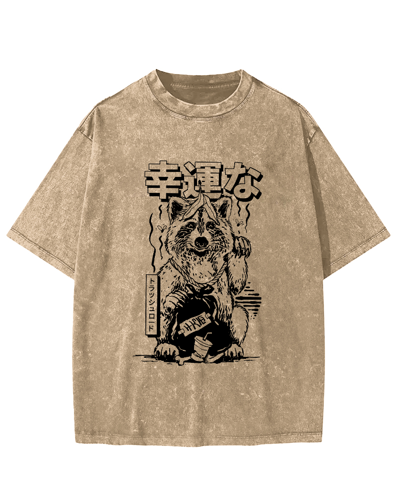 Lucky Japanese Vintage Distressed T-shirt-Zazasy