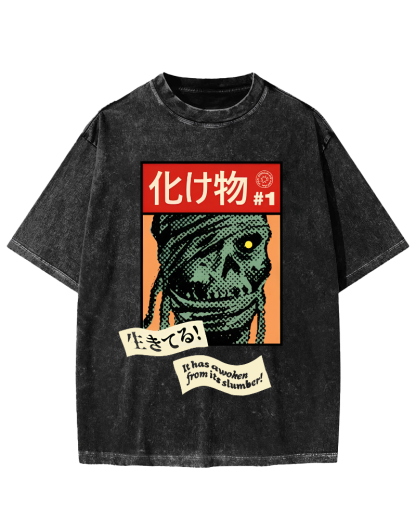 Monster Japanese Vintage Washed T-shirt-Zazasy