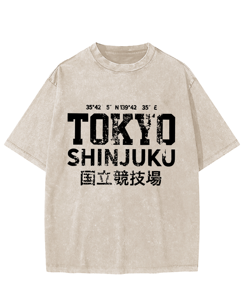 Tokyo National Stadium Vintage Washed T-shirt-Zazasy