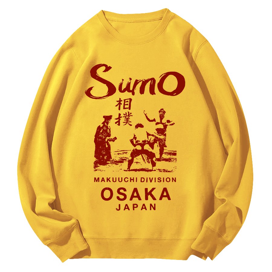 Sumo Wrestling in Japan Round Neck Sweatshirt-Zazasy