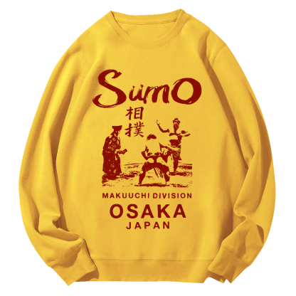 Sumo Wrestling in Japan Round Neck Sweatshirt-Zazasy
