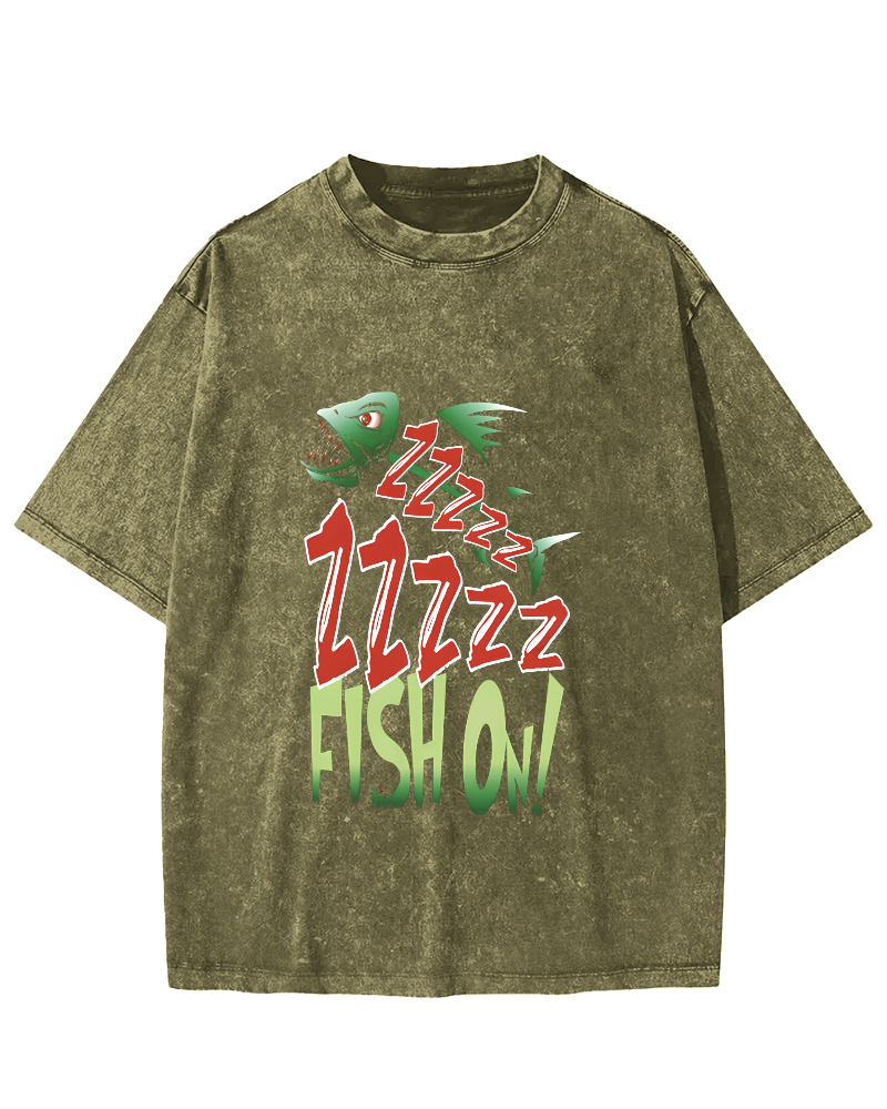 Personalized Sea Fish Bone Pattern Vintage Distressed T-shirt-Zazasy