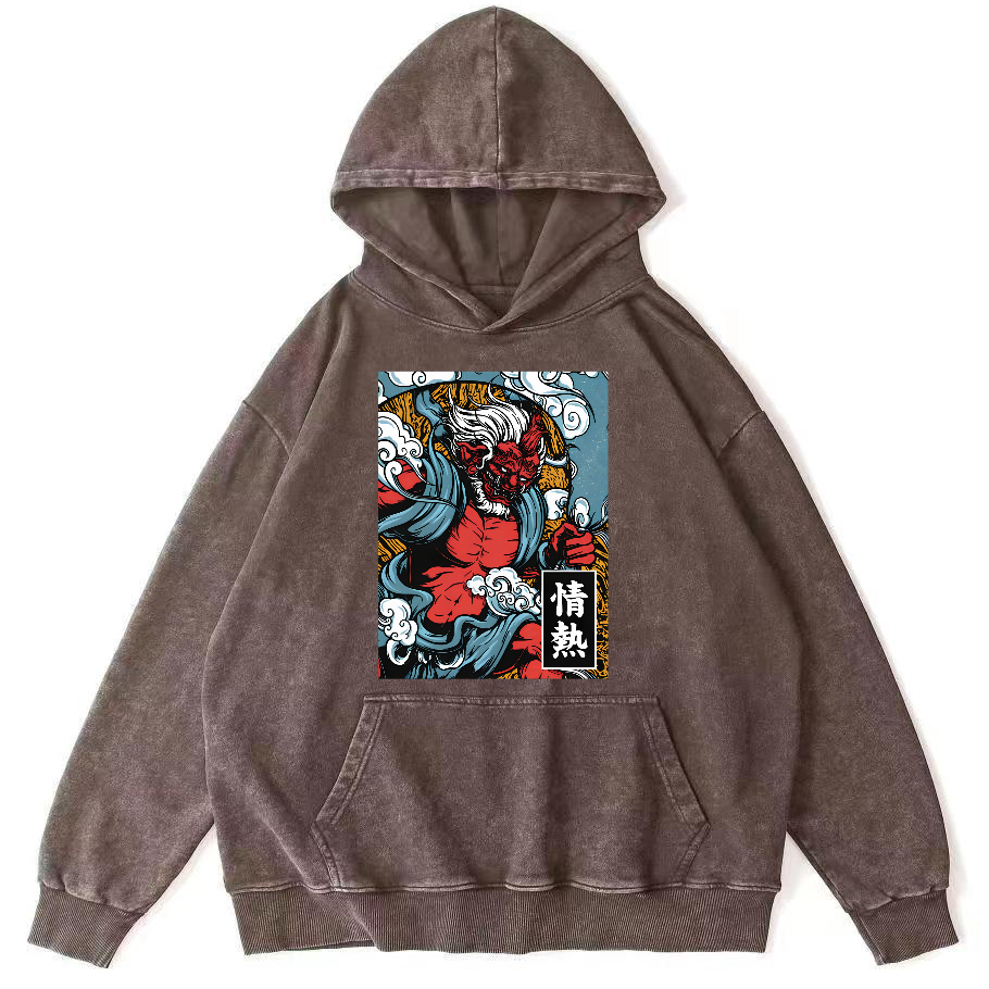 Passionate Japanese Style Image Vintage Distressed Hoodie-Zazasy