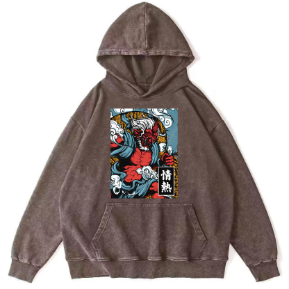 Passionate Japanese Style Image Vintage Distressed Hoodie-Zazasy