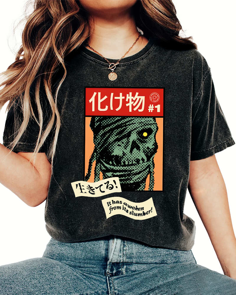Monster Japanese Vintage Washed T-shirt-Zazasy