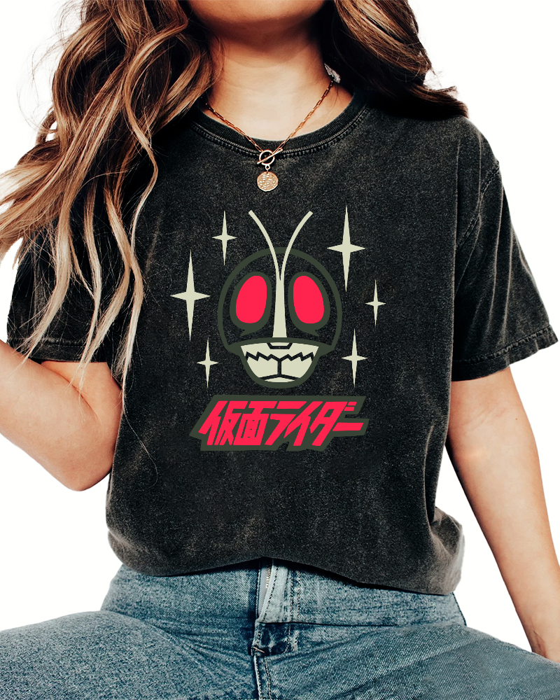 Japanese Cartoon Machine Vintage Washed T-shirt-Zazasy