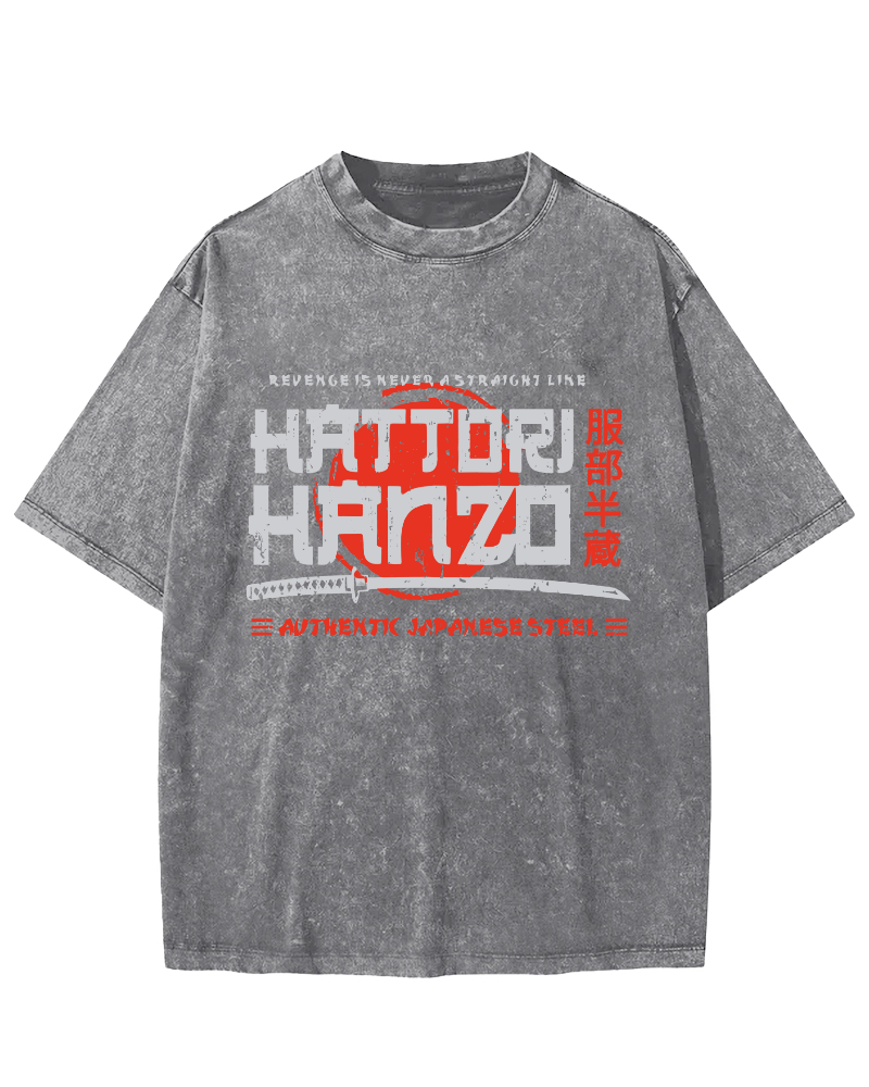 Hattori Hanzo  Vintage Washed T-shirt-Zazasy