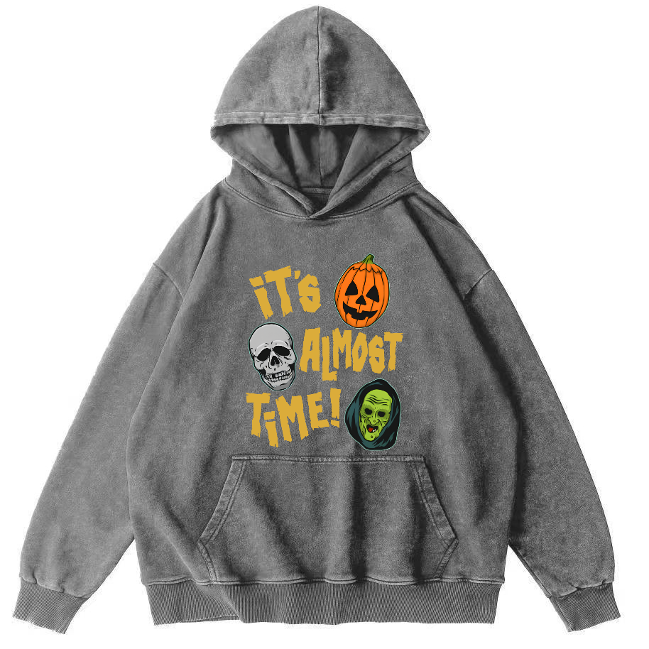 It‘s Almost Time ﻿ Vintage Washed Hoodie-Zazasy