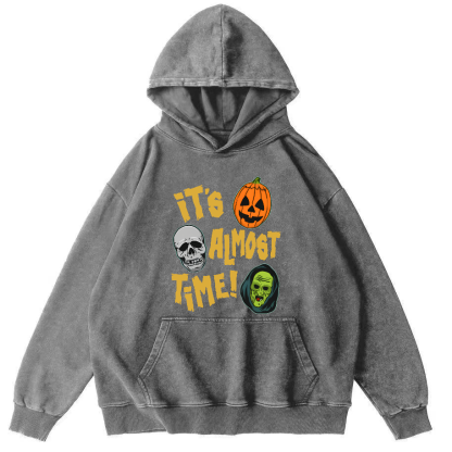 It‘s Almost Time ﻿ Vintage Washed Hoodie-Zazasy