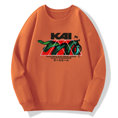 Japanese retro art Cotton Pullover Sweatshirt