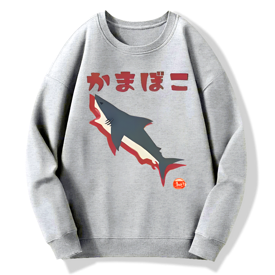 Great White Shark Japanese Retro Cotton Pullover Sweatshirt