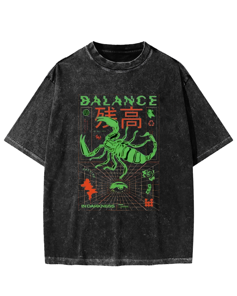 Japanese Style Disability Vintage Washed T-shirt-Zazasy