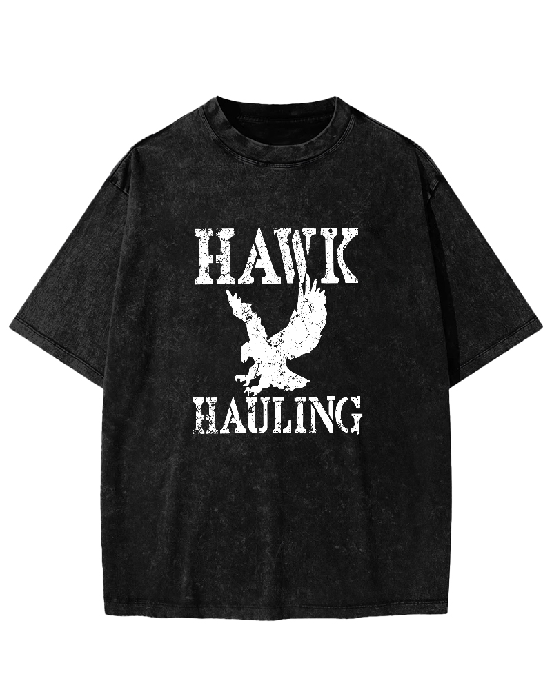 Retro Eagle Pattern Vintage Distressed T-shirt-Zazasy