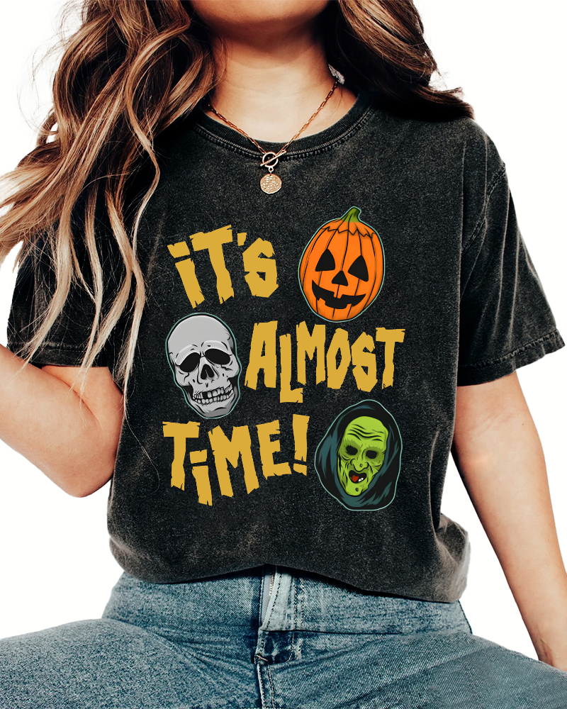 It‘s Almost Time ﻿ Vintage Washed T-shirt-Zazasy
