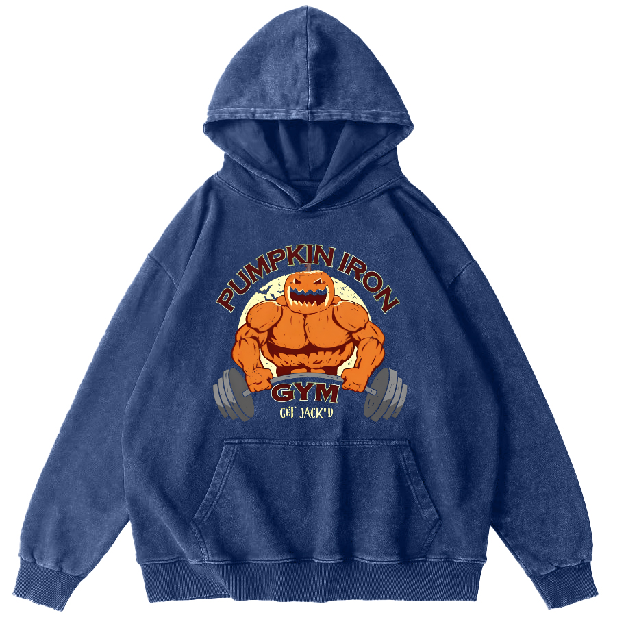 Pumping Iron Vintage Washed Hoodie-Zazasy
