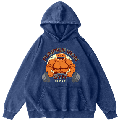 Pumping Iron Vintage Washed Hoodie-Zazasy