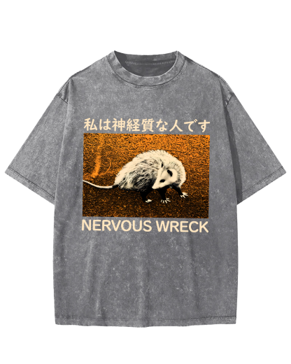 Nervous Wreck The Japanese Style Opossum Vintage Distressed T-shirt-Zazasy