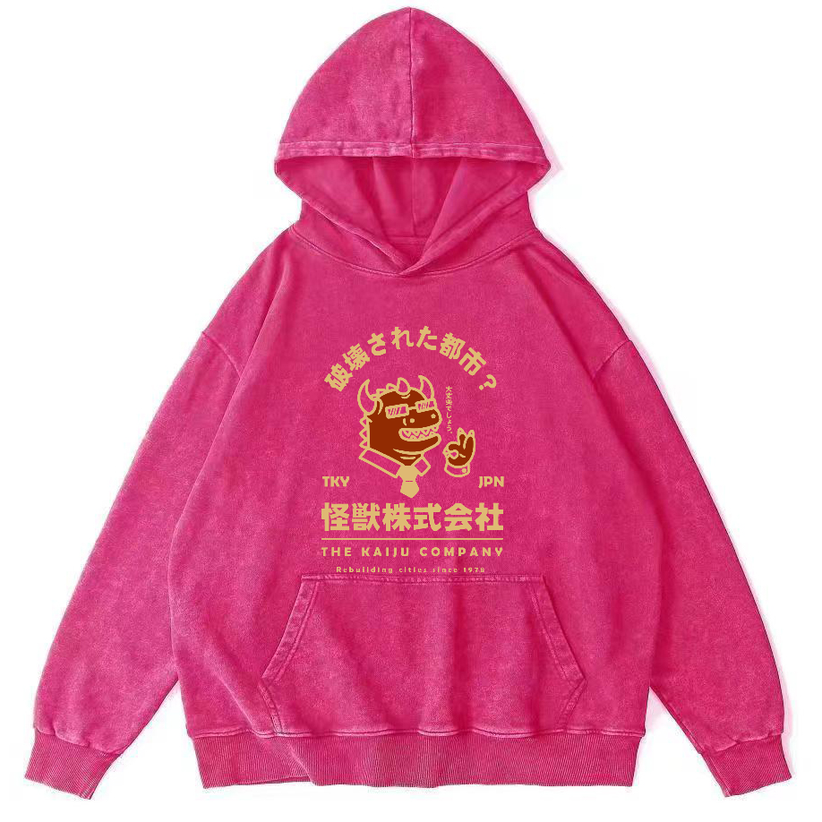 Monsters in Society Vintage Washed Hoodie-Zazasy