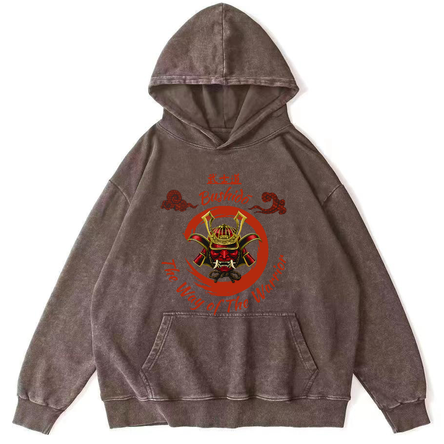 Samurai Spirit Vintage Distressed Hoodie-Zazasy