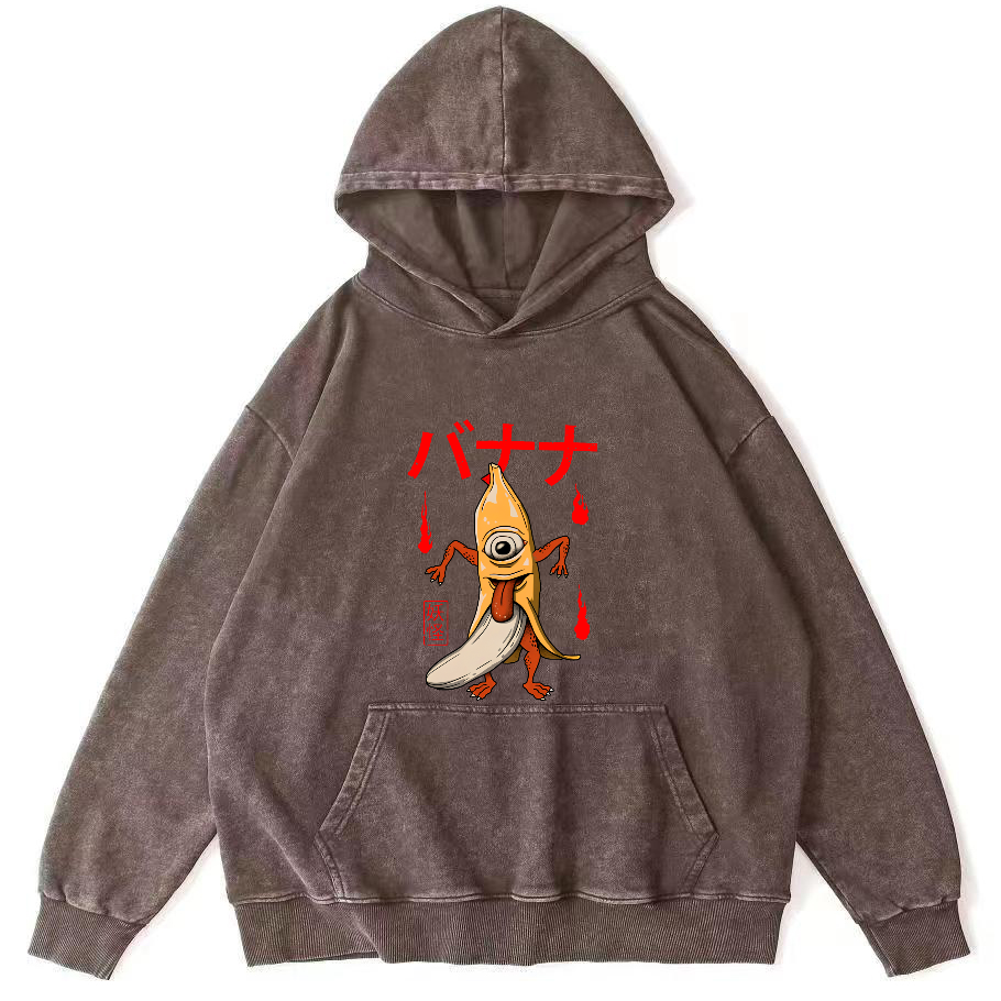 Banana Monster Japanese Vintage Distressed Hoodie-Zazasy