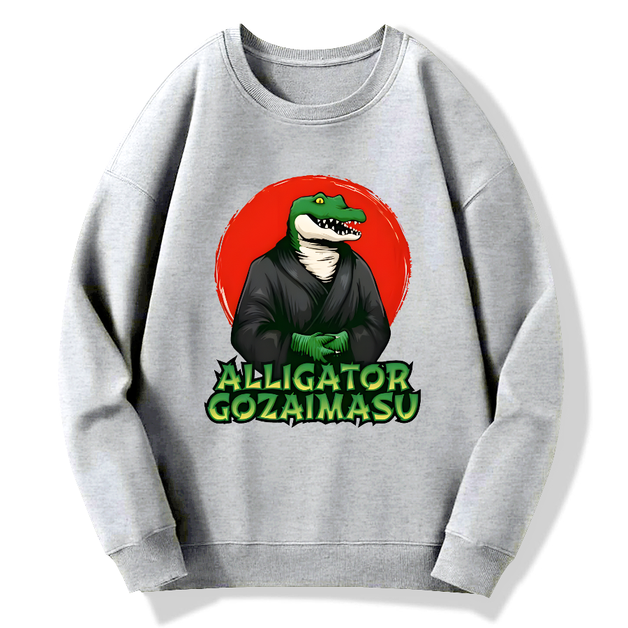 Crocodile Japanese Cotton Pullover Sweatshirt