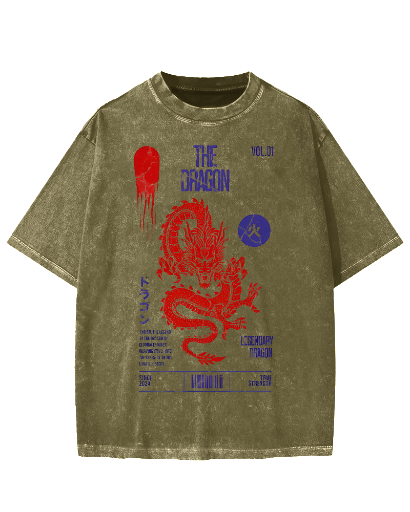 Japanese Dragon Vintage Washed T-shirt