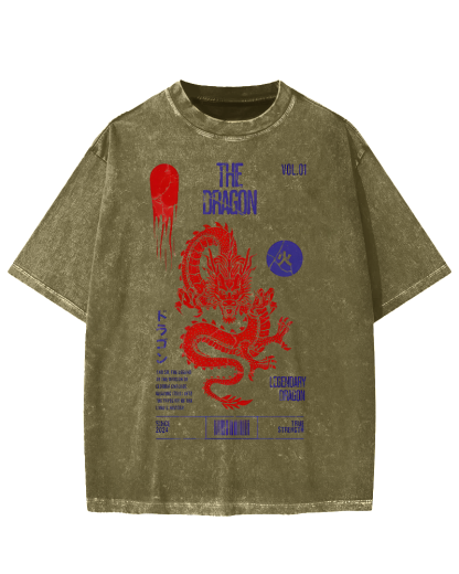 Japanese Dragon Vintage Washed T-shirt