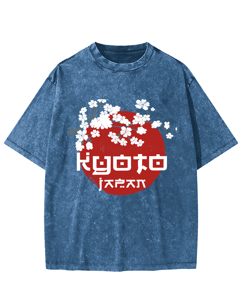 Cerasus Yedoensis  Vintage Washed T-shirt-Zazasy