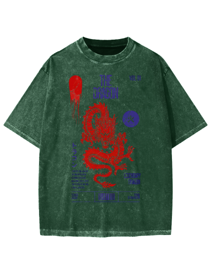 Japanese Dragon Vintage Washed T-shirt