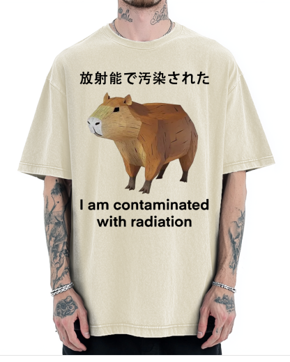 Capybara Contaminated By Radiation Vintage Washed T-shirt